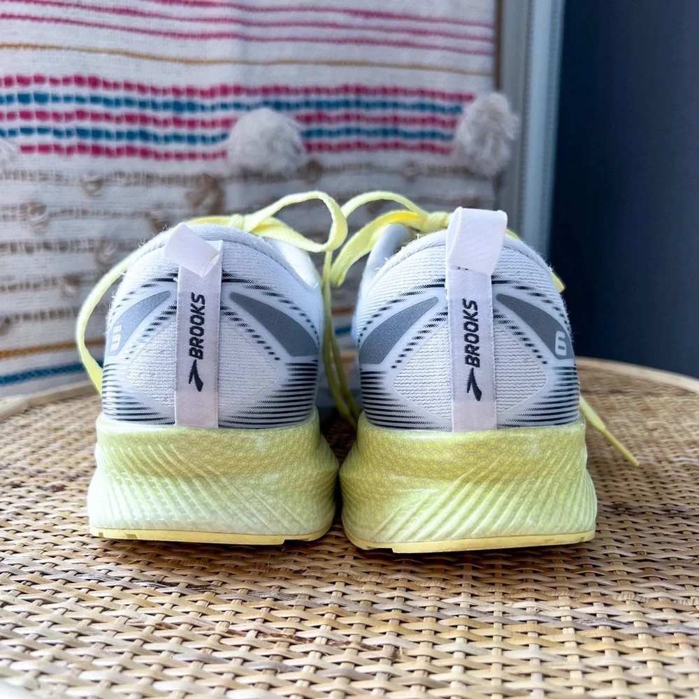 Brooks Women's White and Yellow Running Shoes - Picture 5 of 8